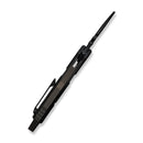 WEKNIFE Tayra Flipper Knife Black Titanium Handle Bronze Titanium Integral Backspacer & Finger Ring (2.19" Black Stonewashed Bevels, Black Brushed Flats Bohler M390 Blade) WE24069-1