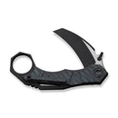 WEKNIFE Tayra Flipper Knife Tiger Stripe Pattern Flamed Titanium Handle Black Titanium Integral Backspacer & Finger Ring (2.19" Black Stonewashed Bohler M390 Blade, Satin Flat) WE24069-4