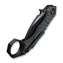 WEKNIFE Tayra Flipper Knife Tiger Stripe Pattern Flamed Titanium Handle Black Titanium Integral Backspacer & Finger Ring (2.19" Black Stonewashed Bohler M390 Blade, Satin Flat) WE24069-4