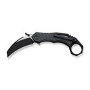 WEKNIFE Tayra Flipper Knife Tiger Stripe Pattern Flamed Titanium Handle Black Titanium Integral Backspacer & Finger Ring (2.19" Black Stonewashed Bohler M390 Blade, Satin Flat) WE24069-4