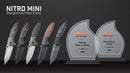 WEKNIFE Nitro Mini Flipper & Thumb Stud Knife Titanium & Carbon Fiber Handle (3.13" Damasteel Blade) WE22015-DS1