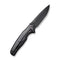 WEKNIFE 601X Flipper Knife Black Titanium Handle With Golden Groove (3.82" Black Stonewashed CPM 20CV Blade) WE01J-1