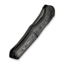WEKNIFE 702XI Flipper & Button Lock Knife Black Titanium Integral Handle With Aluminum Foil Carbon Fiber Inlay (3.81" Black Stonewashed Bohler M390 Blade, Satin Flat) WE07B - 2