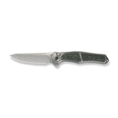WEKNIFE 702XI Flipper & Button Lock Knife Gray Titanium Integral Handle With Jungle Wear Fat Carbon Fiber Inlay (3.81" Stonewashed Bohler M390 Blade) WE07B - 4