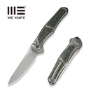 WEKNIFE 702XI Flipper & Button Lock Knife Gray Titanium Integral Handle With Jungle Wear Fat Carbon Fiber Inlay (3.81" Stonewashed Bohler M390 Blade) WE07B - 4