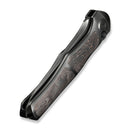 WEKNIFE 702XI Flipper & Button Lock Knife Polished Gray Titanium Integral Handle With Copper Foil Carbon Fiber Inlay (3.81" Polished Gray Bohler M390 Blade) WE07B - 3