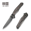 WEKNIFE 702XI Flipper & Button Lock Knife Polished Gray Titanium Integral Handle With Copper Foil Carbon Fiber Inlay (3.81" Polished Gray Bohler M390 Blade) WE07B - 3