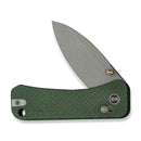 WEKNIFE Banter 2 Thumb Stud & Crossbar Lock Knife Green Canvas Micarta Handle (2.87" Gray Stonewashed CPM S35VN Blade) WE23075 - 3