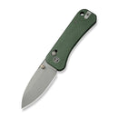WEKNIFE Banter 2 Thumb Stud & Crossbar Lock Knife Green Canvas Micarta Handle (2.87" Gray Stonewashed CPM S35VN Blade) WE23075 - 3