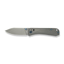 WEKNIFE Bougie Banter Thumb Stud & Crossbar Lock Knife Upscale Art Deco Styling On Gray Titanium Handle (2.91" Gray Stonewashed CPM S45VN Blade) WE24009 - 2