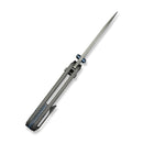 WEKNIFE Bougie Banter Thumb Stud & Crossbar Lock Knife Upscale Art Deco Styling On Gray Titanium Handle (2.91" Gray Stonewashed CPM S45VN Blade) WE24009 - 2