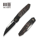 WEKNIFE Brr15 Flipper Knife Black Titanium Handle With Copper Foil Carbon Fiber Inlay (3.25" Black Stonewashed Bohler M390 Blade, Satin Flat) WE24007 - 1