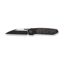 WEKNIFE Brr15 Flipper Knife Black Titanium Handle With Copper Foil Carbon Fiber Inlay (3.25" Black Stonewashed Bohler M390 Blade, Satin Flat) WE24007 - 1