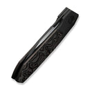 WEKNIFE Brr15 Flipper Knife Black Titanium Handle With Copper Foil Carbon Fiber Inlay (3.25" Black Stonewashed Bohler M390 Blade, Satin Flat) WE24007 - 1