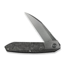 WEKNIFE Brr15 Flipper Knife Polished Gray Titanium Handle With Shredded Carbon Fiber Inlay (3.25" Polished Gray Bohler M390 Blade) WE24007 - 3