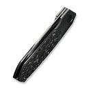 WEKNIFE Brr15 Flipper Knife Polished Gray Titanium Handle With Shredded Carbon Fiber Inlay (3.25" Polished Gray Bohler M390 Blade) WE24007 - 3