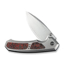 WEKNIFE Corwyn Flipper & Thumb Stud Knife Polished Bead Blasted Titanium Handle With Lava Flow FatCarbon Fiber Inlay (3.7" Hand Rubbed Satin Bohler M390 Blade) WE24088 - 4