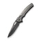 WEKNIFE Exciton Flipper & Button Lock Knife Polished Gray Titanium Handle With Polished Bead Blasted Titanium Integral Spacer (3.68" Polished Gray CPM 20CV Blade) WE22038A-7