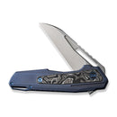 WEKNIFE Falcaria Flipper & Thumb Hole Knife Blue Titanium Handle With Aluminum Foil Carbon Fiber Inlay (3.64" Hand Rubbed Satin CPM 20CV Blade) WE23012B-3