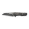 WEKNIFE Falcaria Flipper & Thumb Hole Knife Polished Gray Titanium Handle With Etching Pattern Titanium Inlay (3.64" Polished Gray CPM 20CV Blade) WE23012B-4