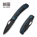 WEKNIFE Inmate Front Flipper & Thumb Hole Knife Black Titanium Handle With Blue Raindrops (3.7" Black Stonewashed CPM 20CV Blade) WE23096B - 2