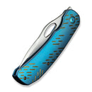 WEKNIFE Inmate Front Flipper & Thumb Hole Knife Blue Titanium Handle With Golden Raindrops (3.7" Satin Finished CPM 20CV Blade) WE23096B - 3