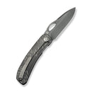 WEKNIFE Inmate Front Flipper & Thumb Hole Knife Polished Gray Titanium Handle With Satin Raindrops (3.7" Polished Gray CPM 20CV Blade) WE23096B - 4