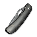 WEKNIFE Inmate Front Flipper & Thumb Hole Knife Polished Gray Titanium Handle With Satin Raindrops (3.7" Polished Gray CPM 20CV Blade) WE23096B - 4