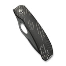 WEKNIFE Inmate Front Flipper & Thumb Hole Knife Polished Gray Titanium Handle With Satin Raindrops (3.7" Polished Gray CPM 20CV Blade) WE23096B - 4