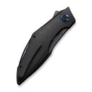 WEKNIFE Krait Snake Flipper Knife Black Titanium Handle (3.34" Black Stonewashed Bohler M390 Blade) WE24084 - 1
