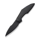 WEKNIFE Krait Snake Flipper Knife Black Titanium Handle (3.34" Black Stonewashed Bohler M390 Blade) WE24084 - 1