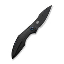 WEKNIFE Krait Snake Flipper Knife Black Titanium Handle (3.34" Black Stonewashed Bohler M390 Blade) WE24084 - 1