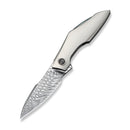 WEKNIFE Krait Snake Flipper Knife Gray Titanium Handle (3.34" Fafnir Damasteel Blade) WE24084 - DS1