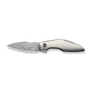 WEKNIFE Krait Snake Flipper Knife Gray Titanium Handle (3.34" Fafnir Damasteel Blade) WE24084 - DS1