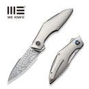 WEKNIFE Krait Snake Flipper Knife Gray Titanium Handle (3.34" Fafnir Damasteel Blade) WE24084 - DS1
