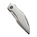WEKNIFE Krait Snake Flipper Knife Gray Titanium Handle (3.34" Fafnir Damasteel Blade) WE24084 - DS1