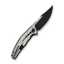 WEKNIFE Kyklos Flipper Knife Satin / Black Titanium Handle (3.79" Black Stonewashed Bohler M390 Blade, Satin Flat) WE23086 - 3