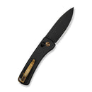 WEKNIFE Nightblade Crossbar Lock Knife Black Titanium Handle (2.98" Black Stonewashed CPM 20CV Blade) WE22046 - 1