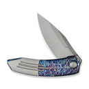 WEKNIFE Sine Wave Flipper Knife Flamed & Satin Titanium Handle (3.98" Polished Bead Blasted Bohler M390 Blade) WE23069B - 4