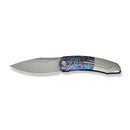 WEKNIFE Sine Wave Flipper Knife Flamed & Satin Titanium Handle (3.98" Polished Bead Blasted Bohler M390 Blade) WE23069B - 4