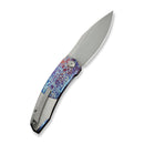 WEKNIFE Sine Wave Flipper Knife Flamed & Satin Titanium Handle (3.98" Polished Bead Blasted Bohler M390 Blade) WE23069B - 4