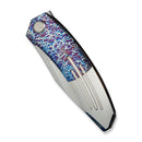 WEKNIFE Sine Wave Flipper Knife Flamed & Satin Titanium Handle (3.98" Polished Bead Blasted Bohler M390 Blade) WE23069B - 4