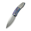 WEKNIFE Sine Wave Flipper Knife Flamed & Satin Titanium Handle (3.98" Polished Bead Blasted Bohler M390 Blade) WE23069B - 4