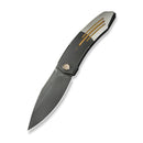 WEKNIFE Sine Wave Flipper Knife Polished Gray & Satin Titanium Handle (3.98" Polished Gray Bohler M390 Blade) WE23069B - 3