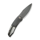 WEKNIFE Sine Wave Flipper Knife Polished Gray & Satin Titanium Handle (3.98" Polished Gray Bohler M390 Blade) WE23069B - 3