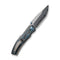 WEKNIFE Swordfin Front Flipper & Thumb Stud Knife Arctic Storm Fat Carbon Fiber Handle Polished Bead Blasted Titanium Liner (3.28" Hugin Damasteel Blade) WE23067-DS1