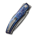 WEKNIFE Swordfin Front Flipper & Thumb Stud Knife Flamed Titanium Handle Gray Titanium Liner (3.28" Silver Bead Blasted CPM 20CV Blade) WE23067-1