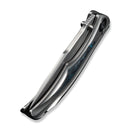 WEKNIFE Tighe Down Flipper & Thumb Stud & Button Lock Knife Gray Titanium Integral Handle With Black & Blue Carbon Fiber Inlay (4" Stonewashed Bohler M390 Blade, Drop Point) WE24054 - 1