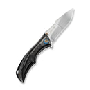 WEKNIFE Tighe Down Flipper & Thumb Stud & Button Lock Knife Polished Gray Orange Peel Textured Titanium Integral Handle With Rose Carbon Fiber Inlay (4" Hand Rubbed Satin Bohler M390 Blade, Drop Point) WE24054 - 2