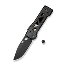 WEKNIFE Tyro Superlock Knife Black / Golden Titanium Handle (2.91" Black Stonewashed CPM 20CV Blade) WE24001 - 1, With An Extra Pivot Screw